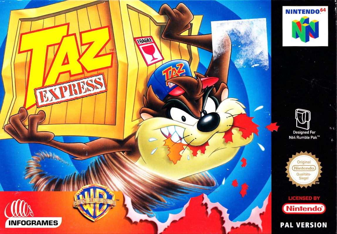 Taz Express box art for Nintendo 64
